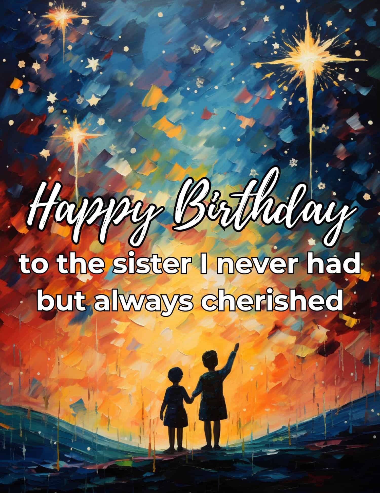 A beautiful birthday setting with a radiant woman surrounded by festive decorations, loved ones, and heartfelt wishes.