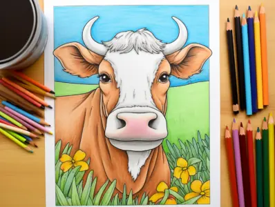 Cow Coloring Pages for Kids