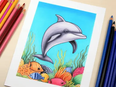 Dolphin Coloring Pages for Kids