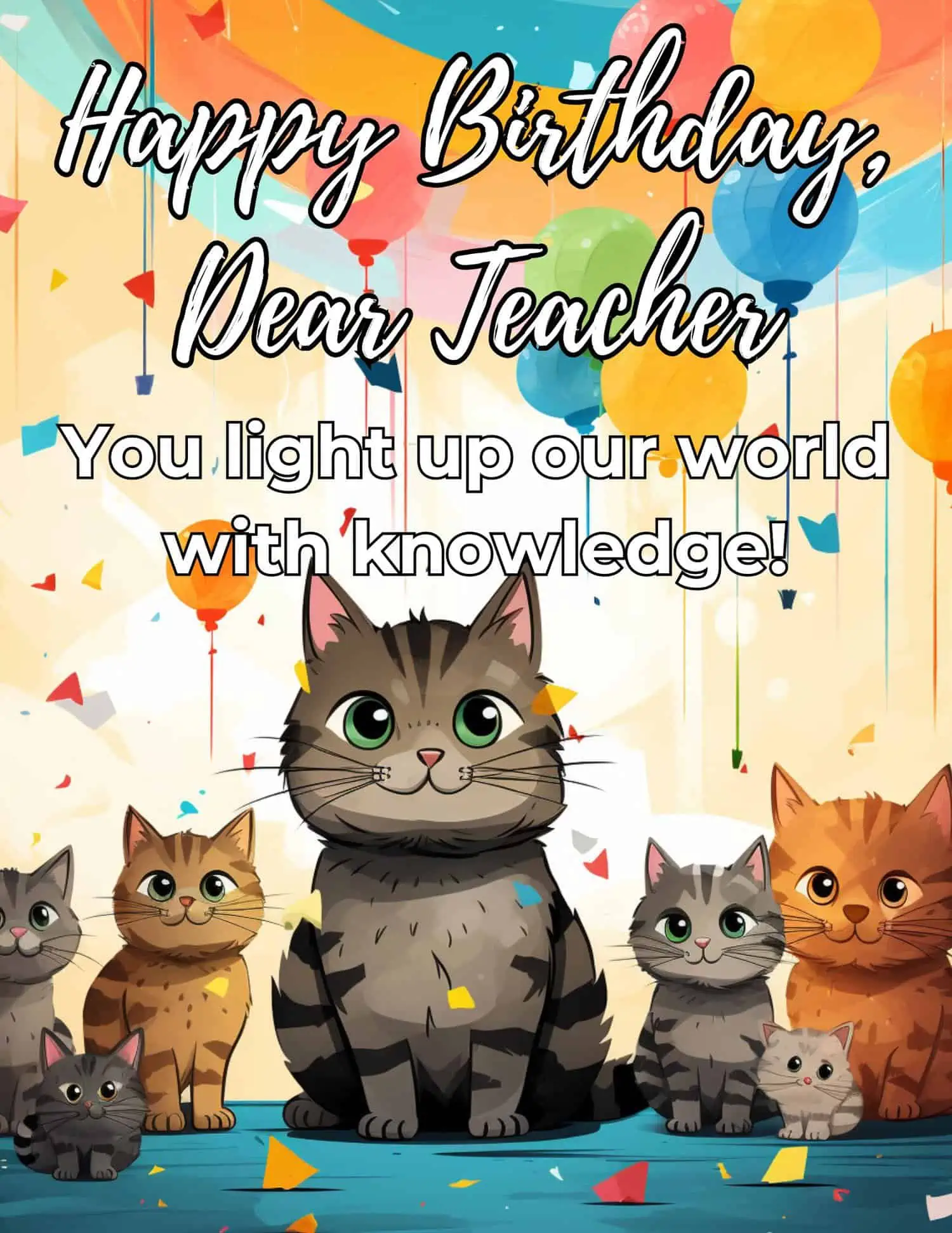 A modern twist to birthday messages, combining heartfelt words with playful emojis to convey warm wishes to educators.