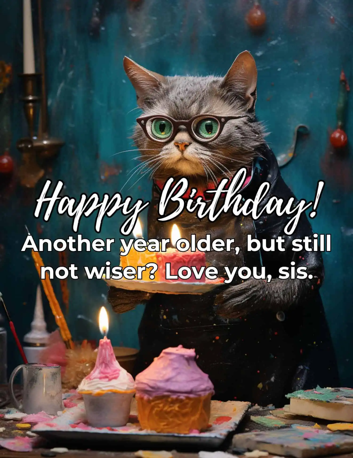 A series of humorous and light-hearted birthday wishes tailored for sisters.