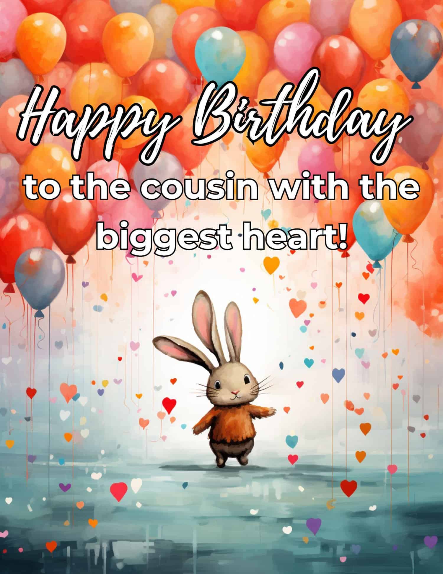 A vibrant birthday card with balloons, streamers, and a heartfelt note.