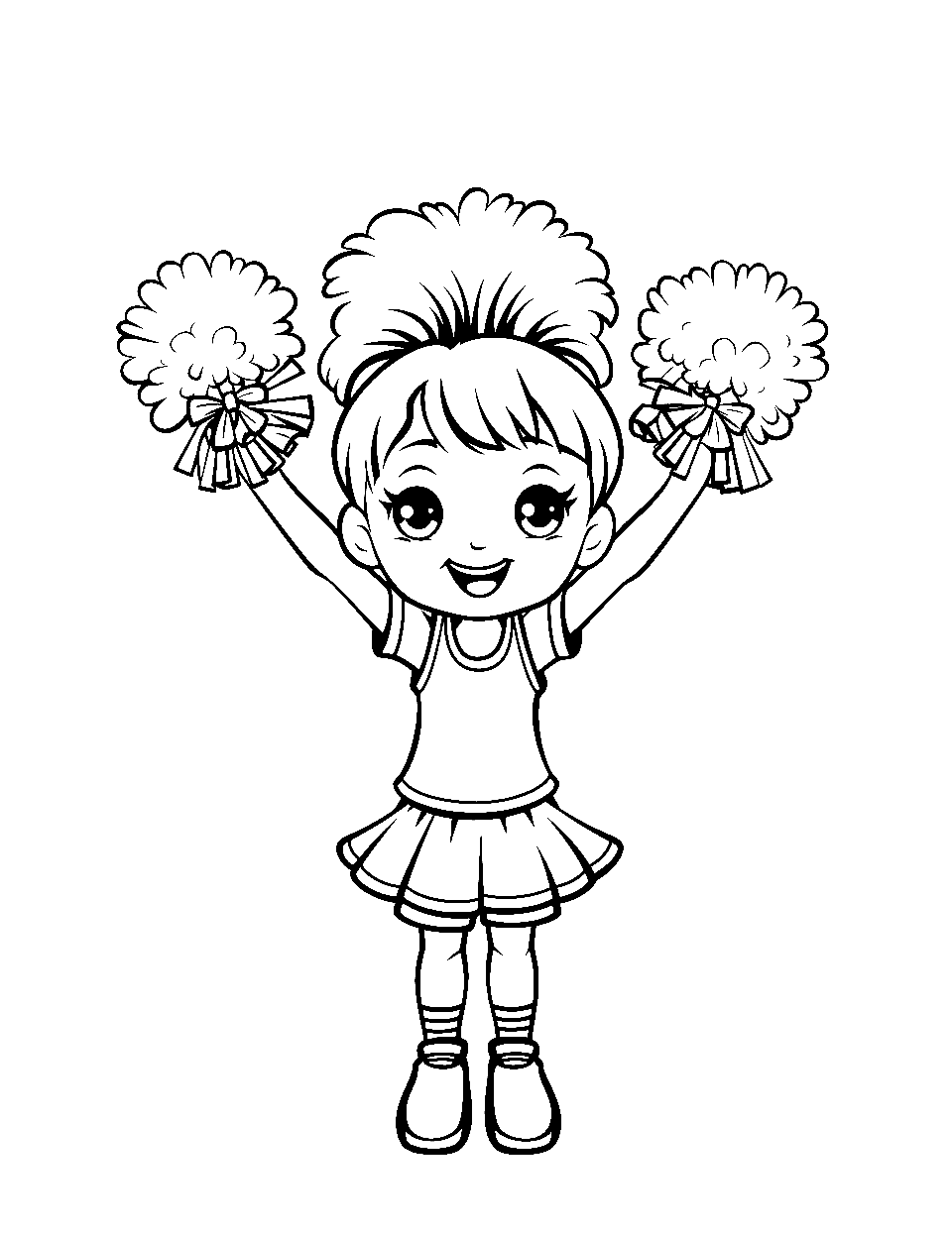 Cheerleader  Cartoon coloring pages, Super coloring pages, Cartoon  cheerleader