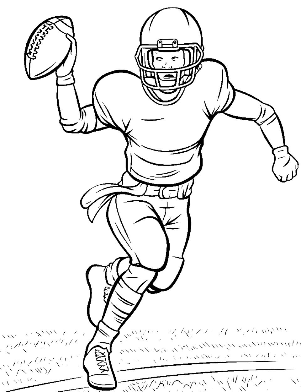 Fierce Pass Coloring Page - A player receiving a fierce pass, ready to score when it’s the right time.