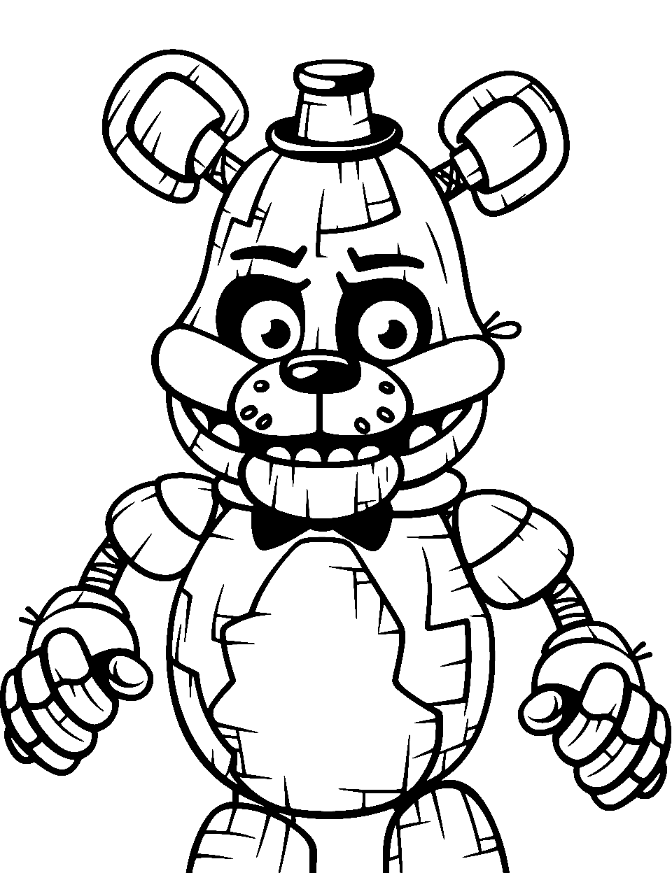 Springtrap’s Haunt Five Nights at Freddys Coloring Page - Springtrap lurking around looking to hunt players.