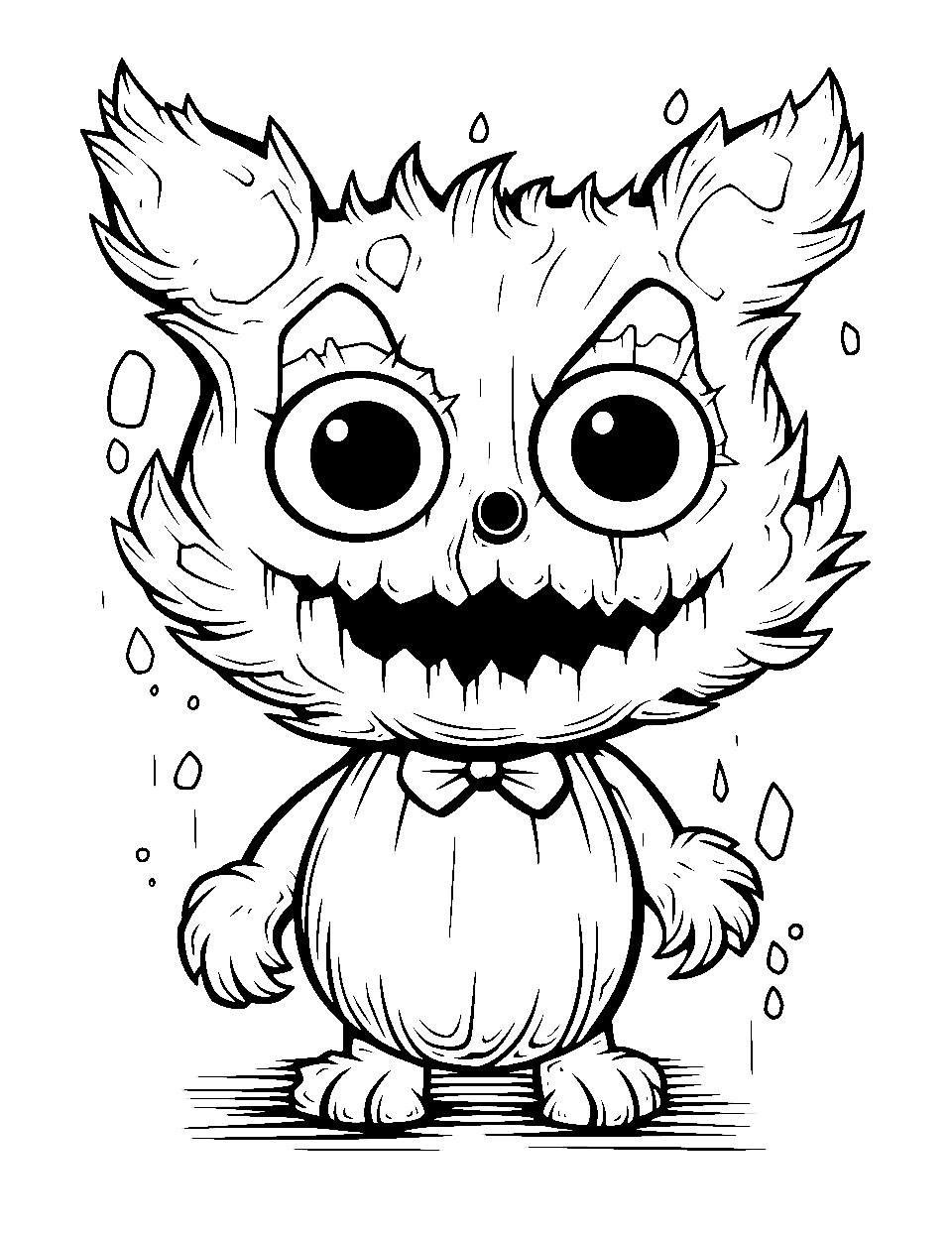 Nightmare’s Ominous Stare Five Nights at Freddys Coloring Page - Nightmare peering through the darkness with crazy eyes.