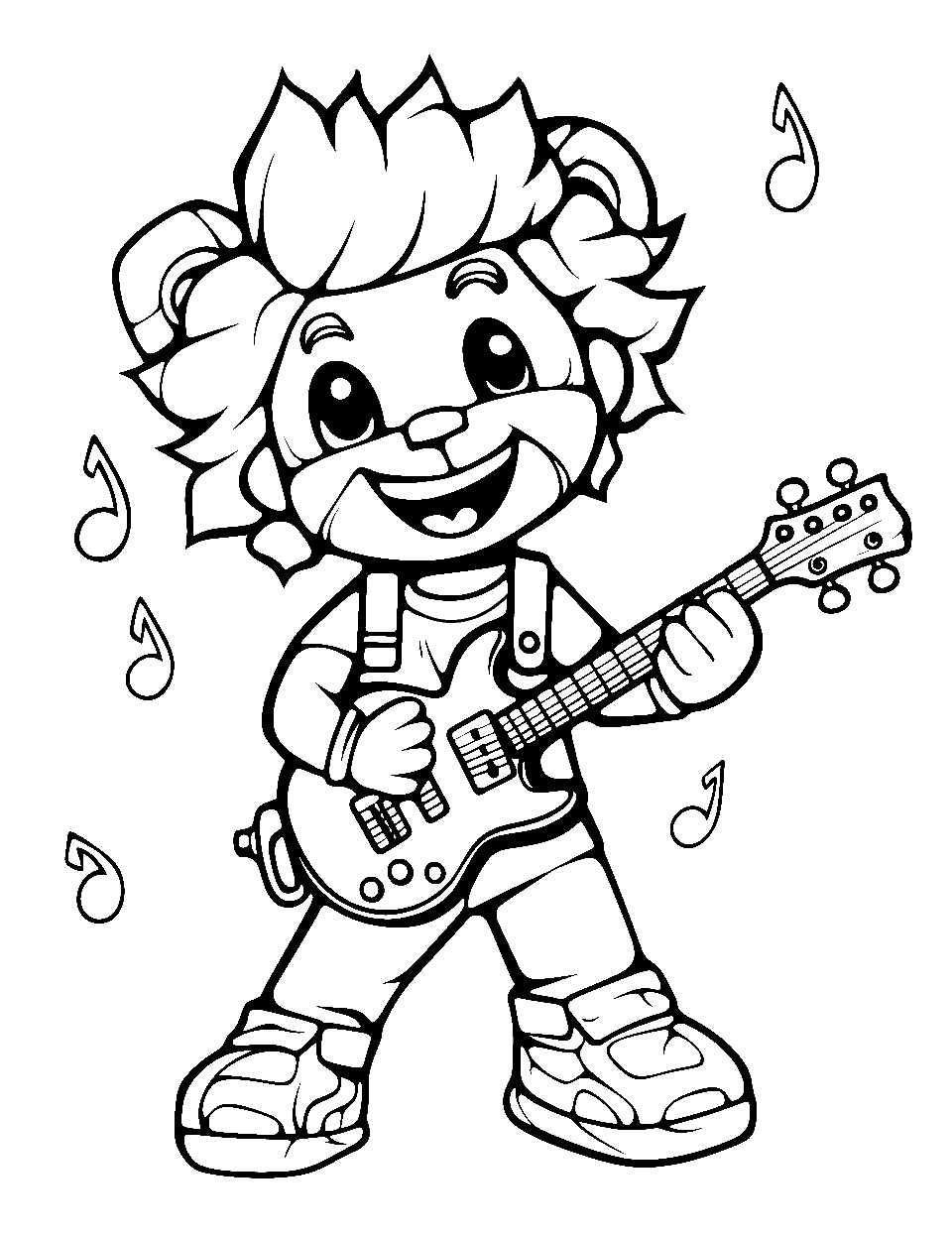 Glamrock Performance Five Nights at Freddys Coloring Page - A Glamrock animatronic performing enthusiastically on stage.