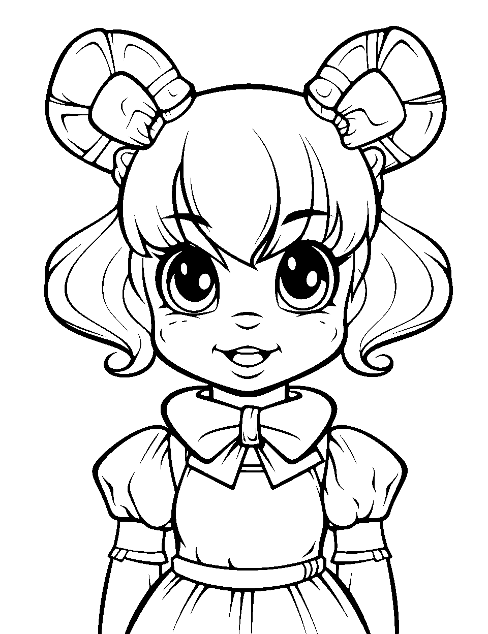 Anime Style Bonnie Five Nights at Freddys Coloring Page - Bonnie represented in a cute anime style.