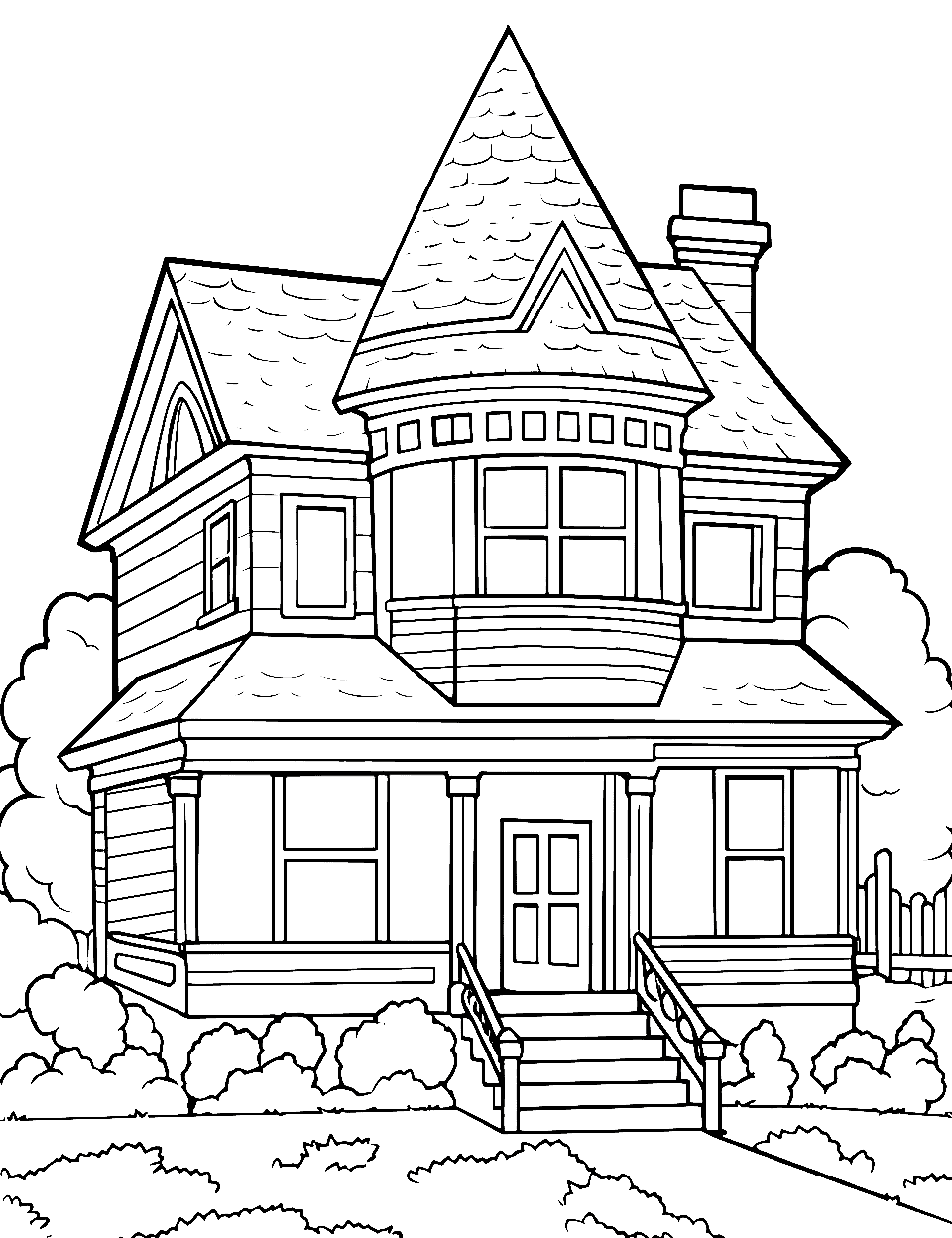 Cartoon Hand Drawing House. Illustration. Easy Coloring Page for Kids Stock  Image - Image of easy, page: 229883071