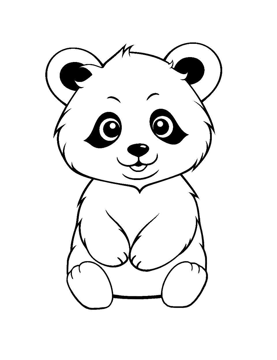 Turning Red Inspired Panda Coloring Page - A panda with aspects that are inspired by the “Turning Red” animation style.