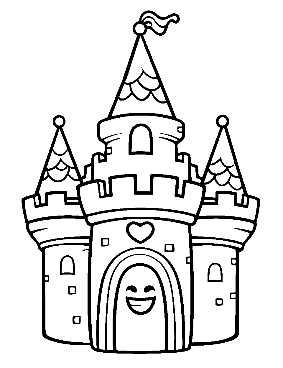 Majestic Shopkin Castle Coloring Page - A grand castle with intricate details built to house Shopkins.