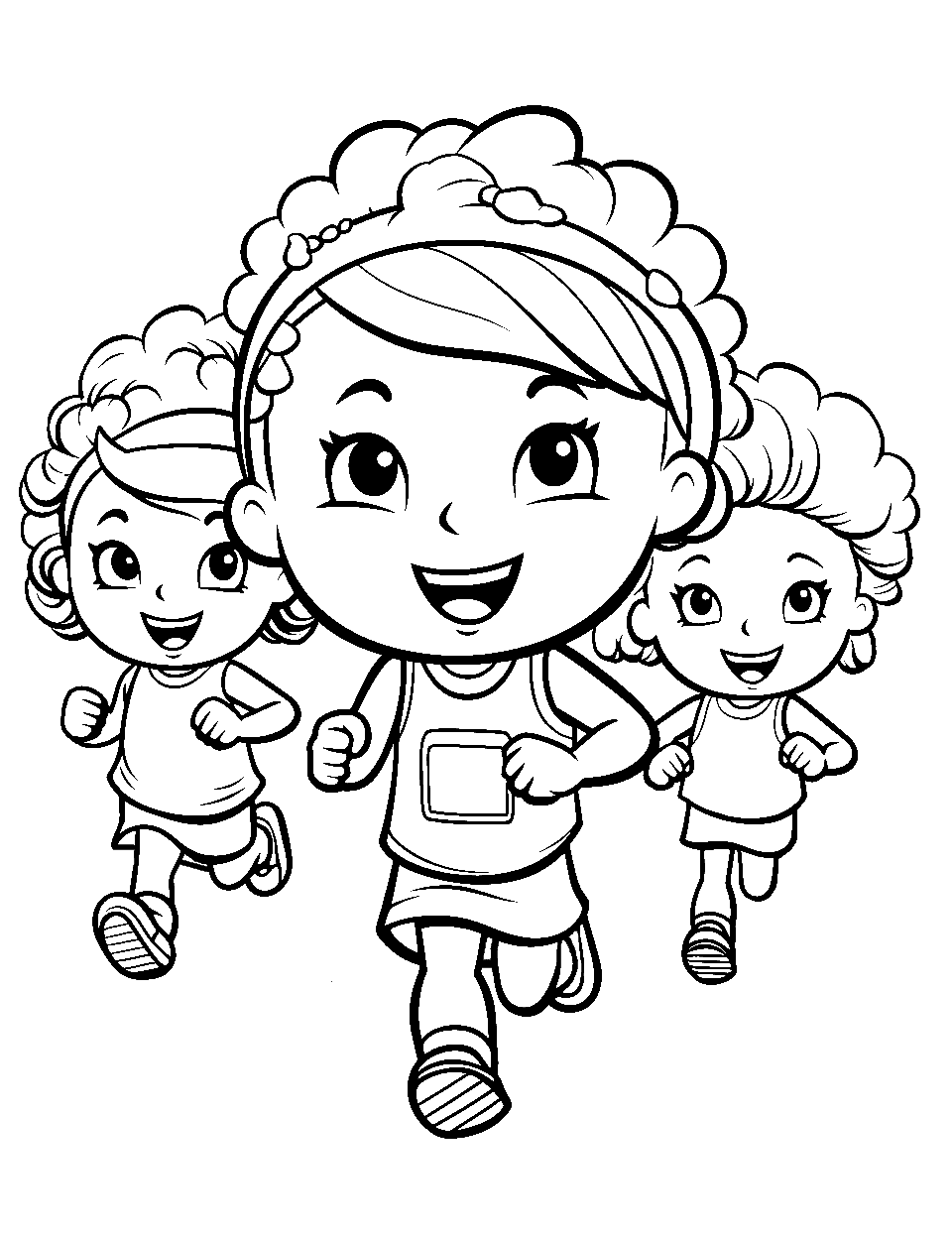 Sports Day Challenge Shopkins Coloring Page - Athletic Shopkins running in a sports event.