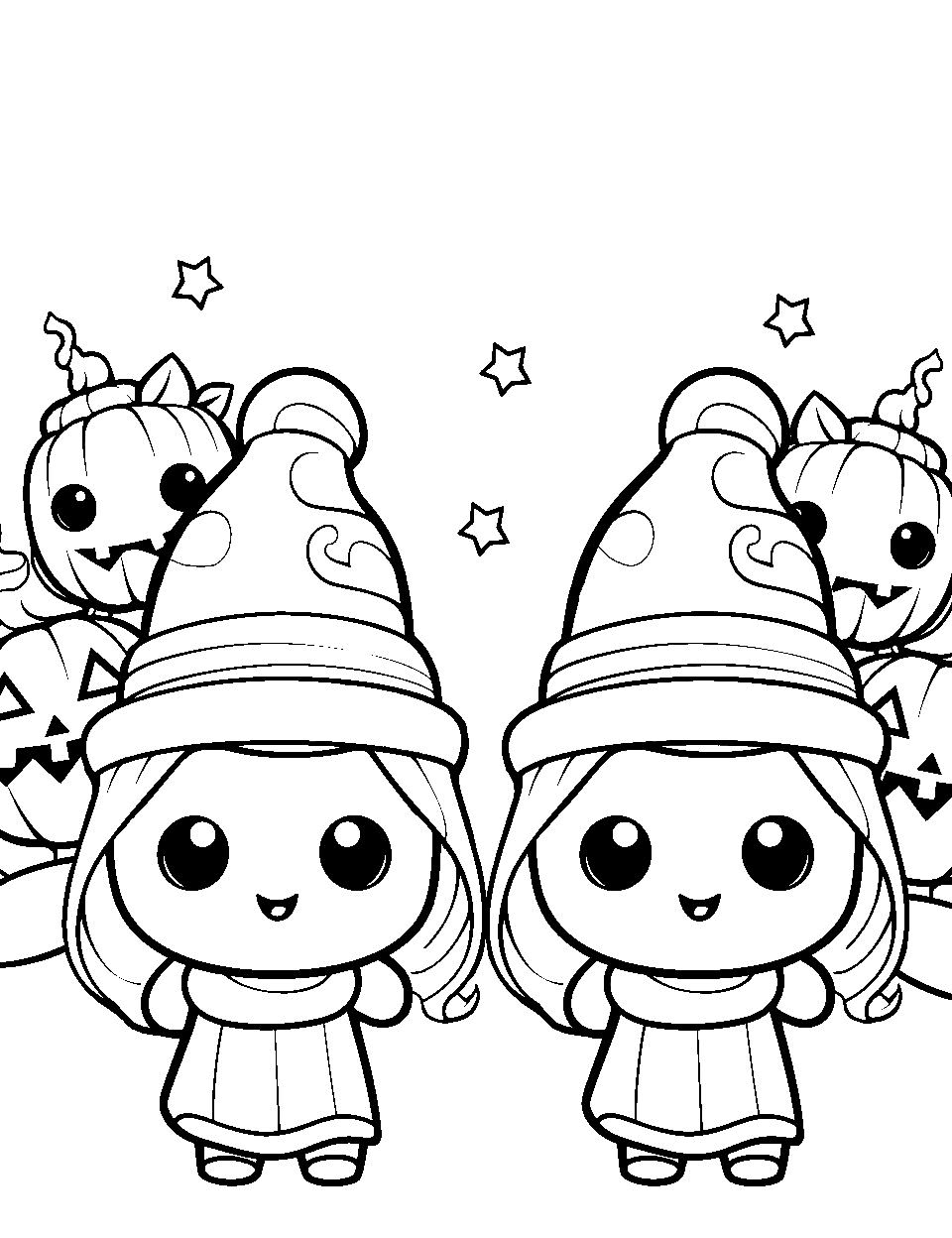 Halloween Shopkin Spooks Coloring Page - Shopkins dressed in Halloween costumes, ready for trick-or-treating.
