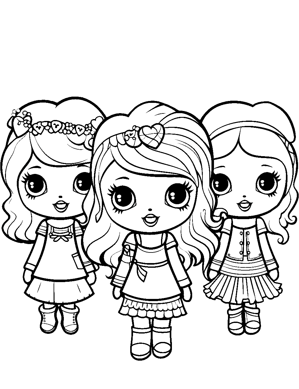 Fashionista Runway Coloring Page - Shopkins dressed in chic outfits ready for the runway.