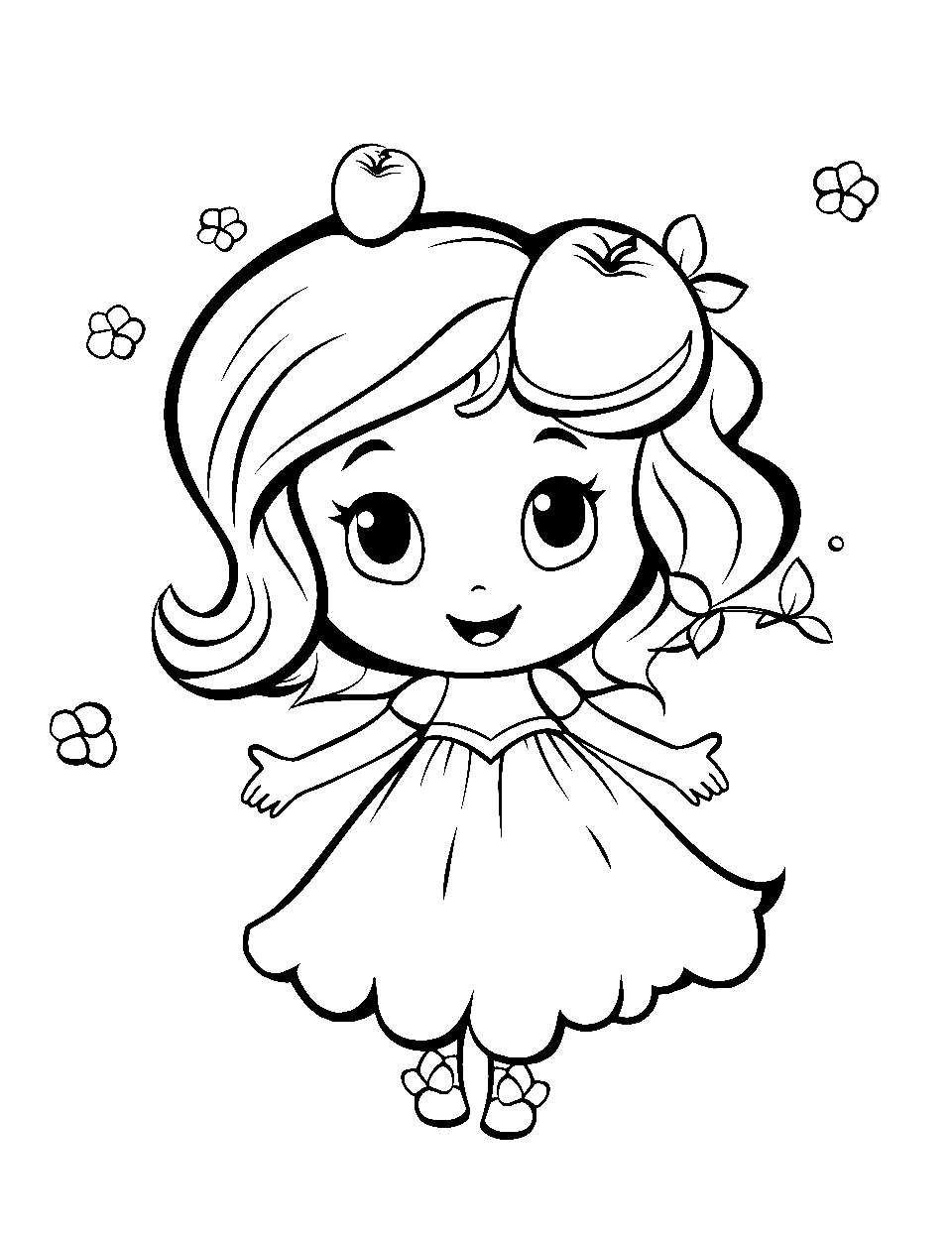Apple Blossom Dance Coloring Page - Apple Blossom Shopkin twirling around.
