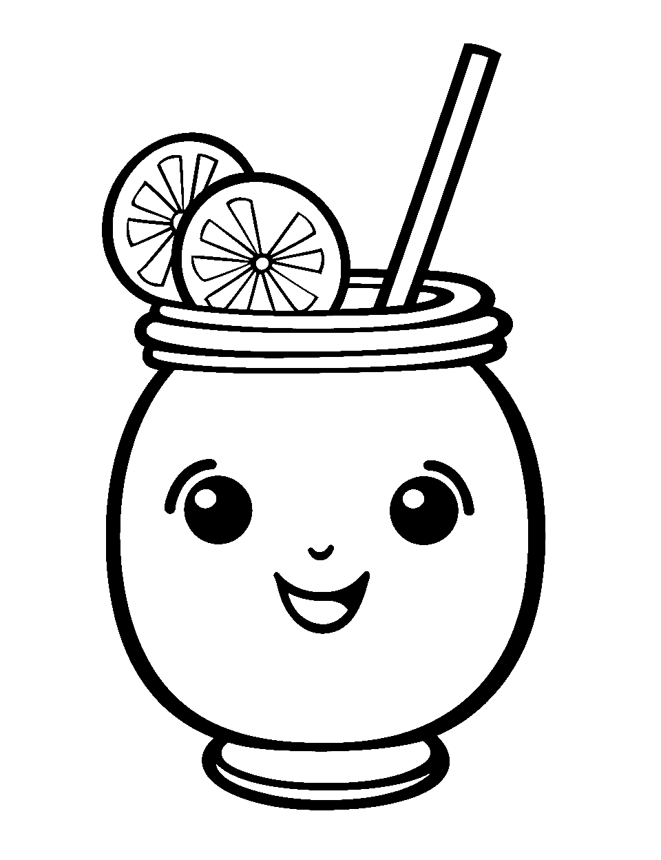 Easy-Peasy Lemon Squeezy Coloring Page - A cheerful lemonade with a straw, ready to be sipped.