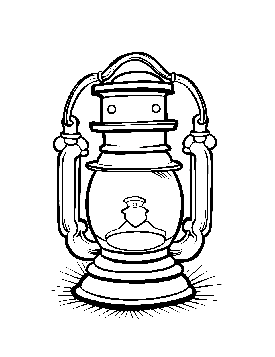 Leprechaun's Magic Green Lantern St Patricks Day Coloring Page - A lantern glowing with a magical green light, left by a leprechaun.