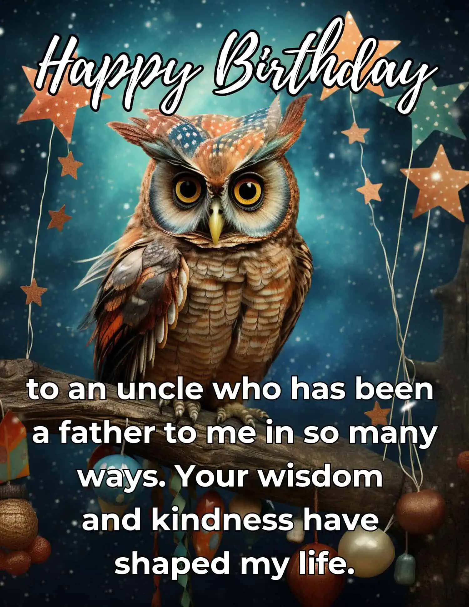 A heartfelt collection of birthday wishes celebrating uncles who fill the role of a father, highlighting the unique and paternal bond they share.