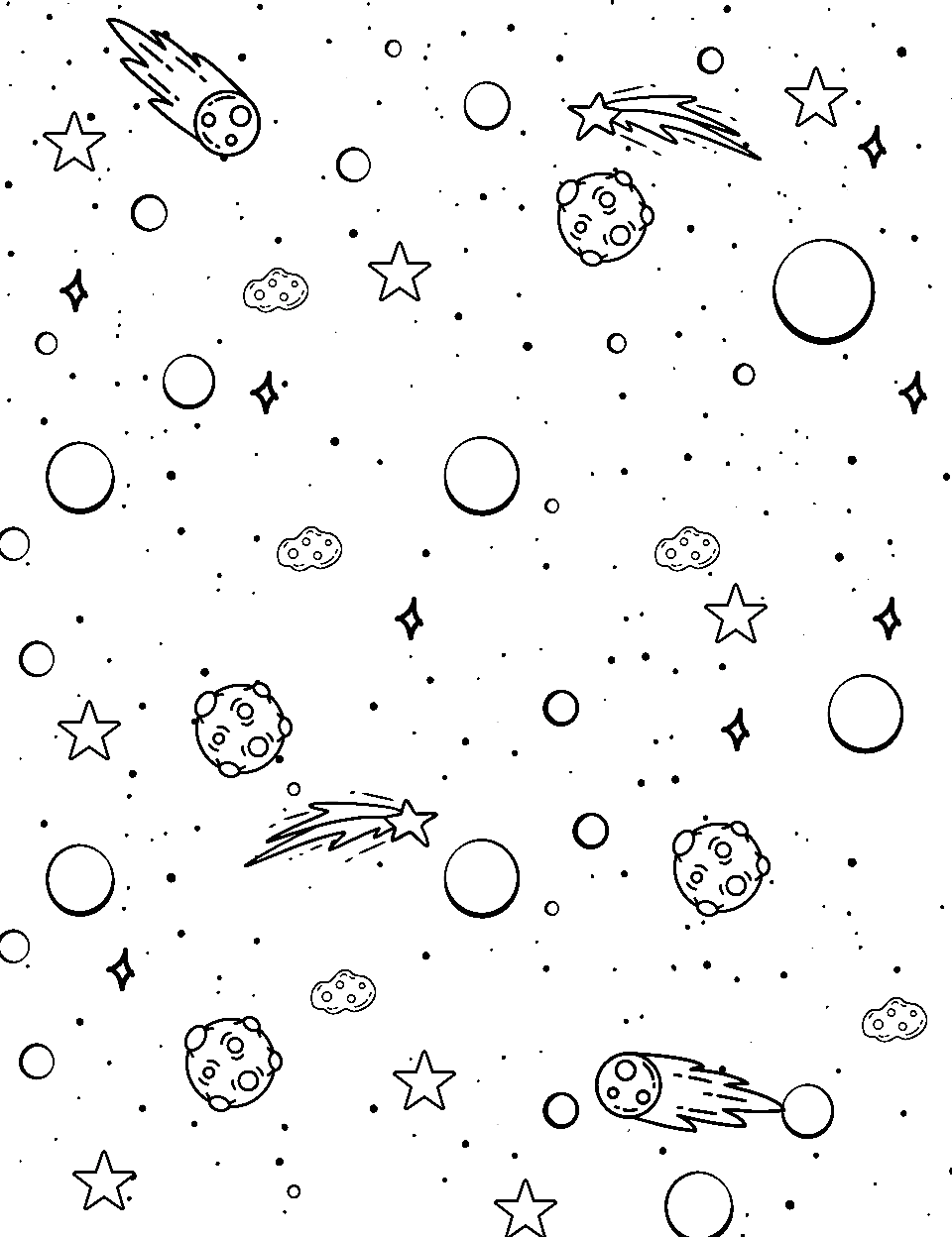 Milky Way Marvel Outer Space Coloring Page - A stretch of our Milky Way galaxy with countless stars.