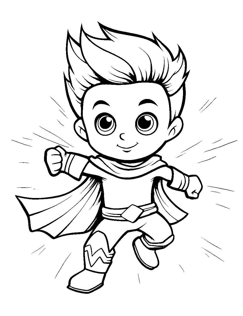 Action Figure Adventure Preschool Coloring Page - An action figure doing a heroic pose.