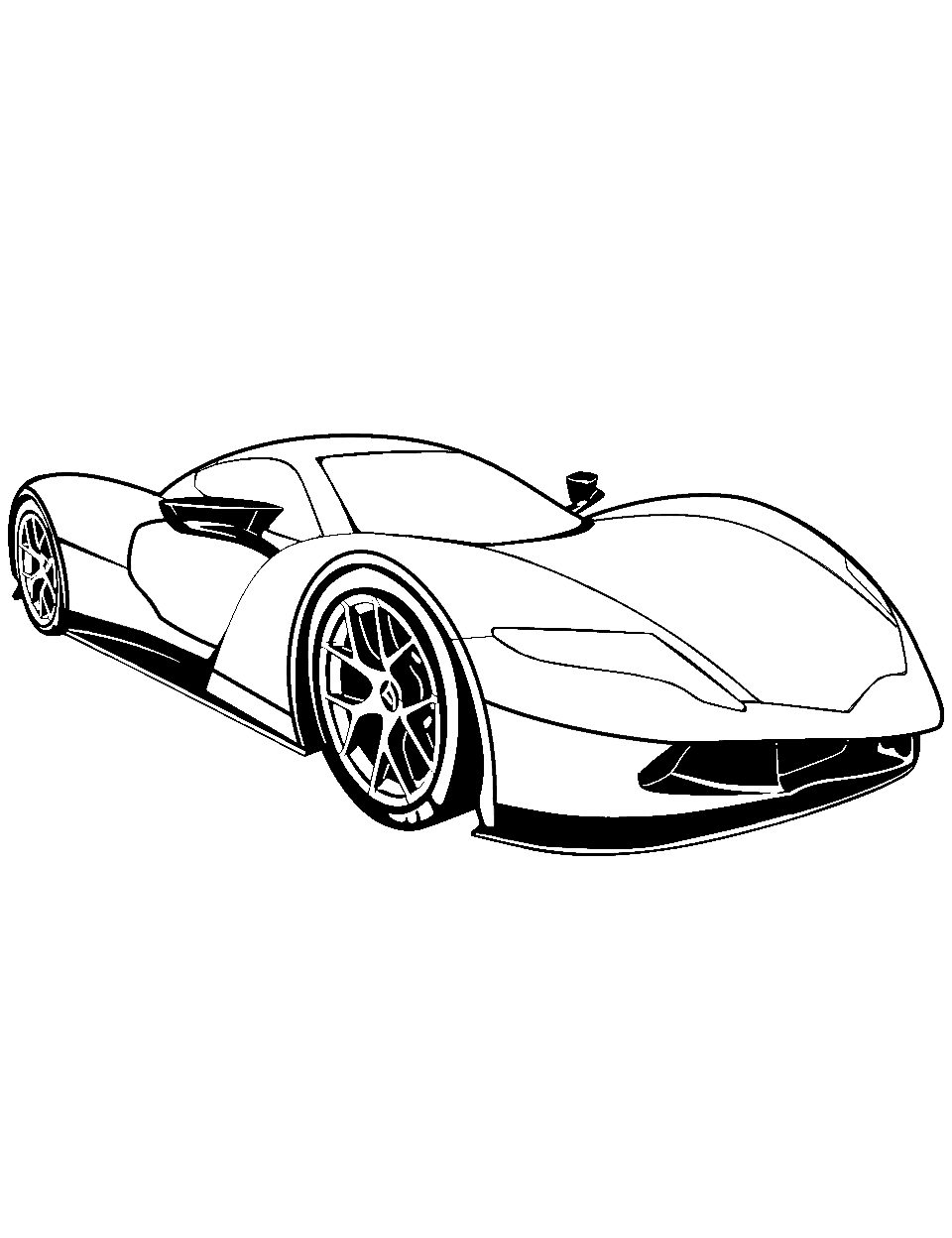Electric Race Car Coloring Page - A futuristic, electric-powered race car.