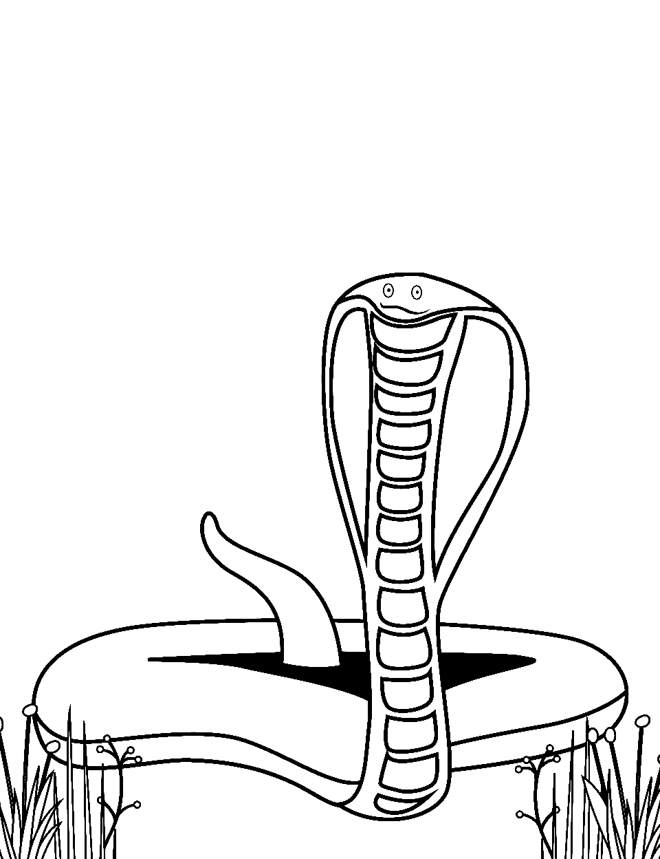 Stretched Out Coloring Page - A long snake in a stretched-out position.