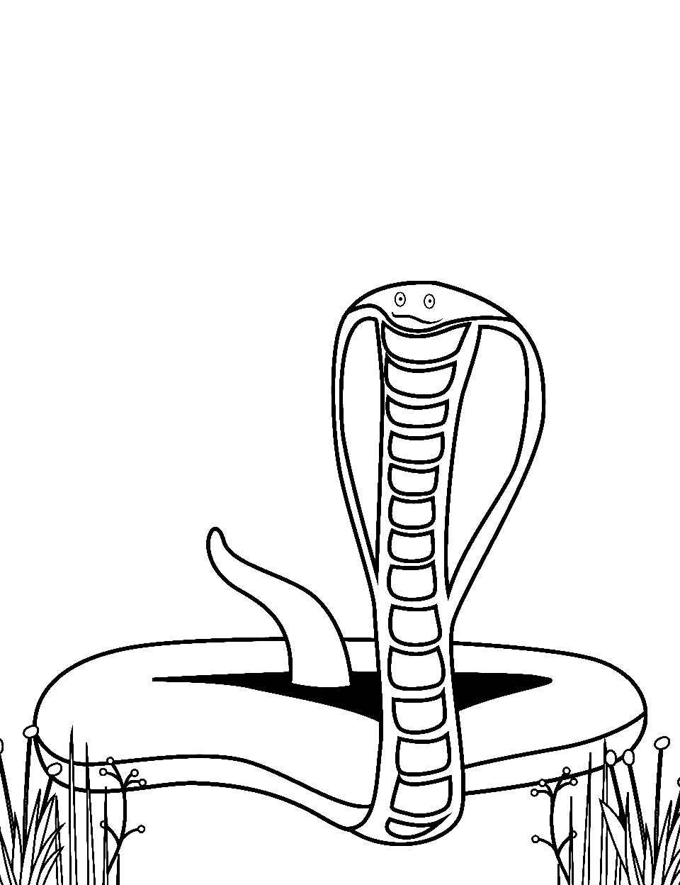 Stretched Out Snake Coloring Page - A long snake in a stretched-out position.