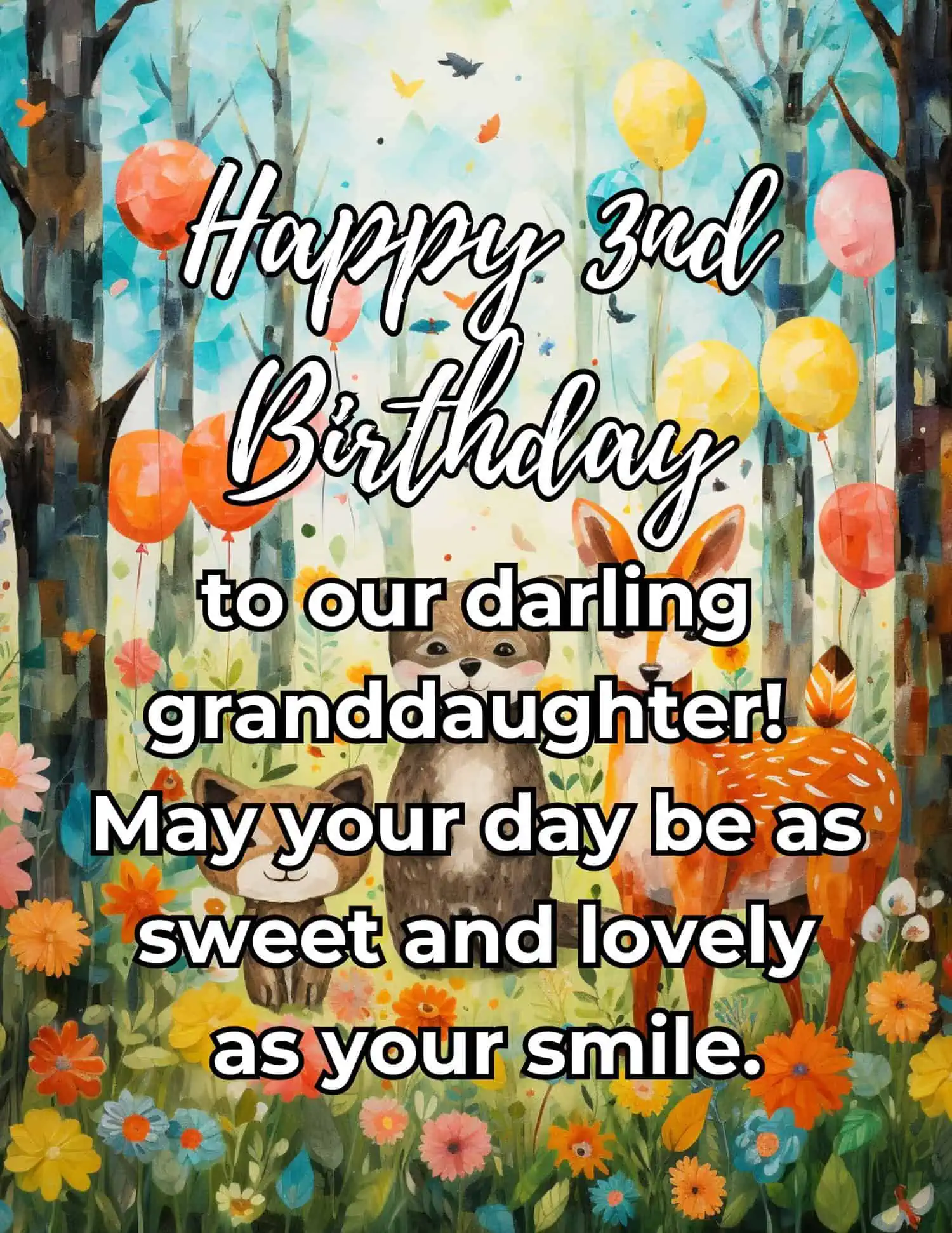 A heartfelt collection of birthday wishes tailored for a granddaughter's third birthday, encapsulating the wonder, love, and the unique bond between grandparents and their granddaughter.