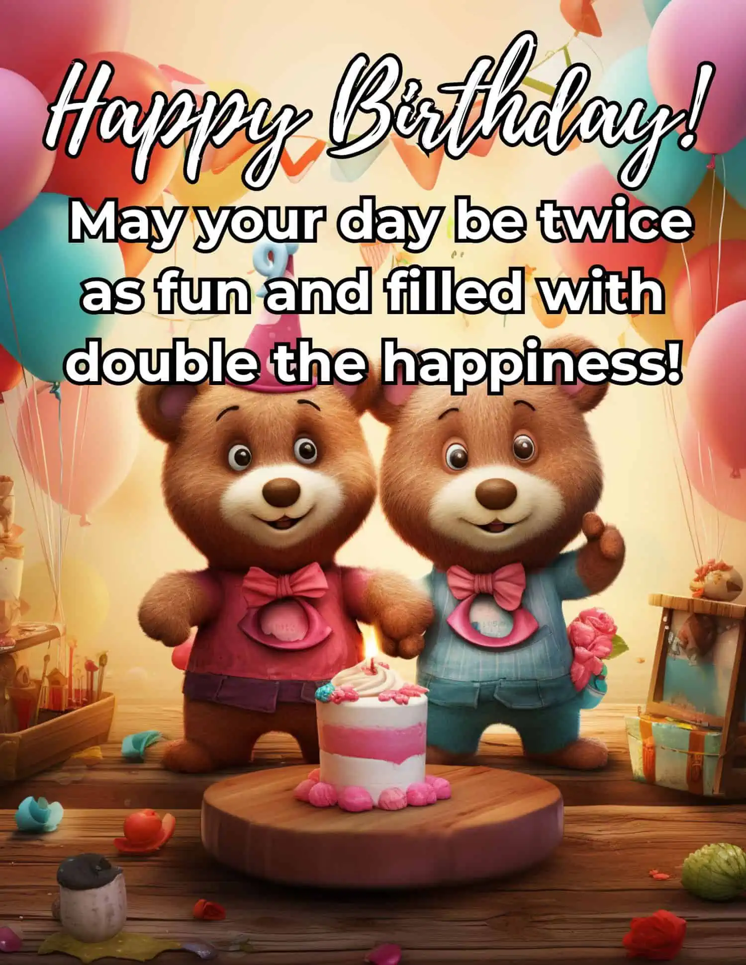 A collection of delightful and heartwarming birthday wishes specifically designed for twins on their third birthday, highlighting the unique bond they share and the individual joy each twin brings.