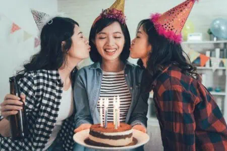 Girls celebrating sister-in-law birthday
