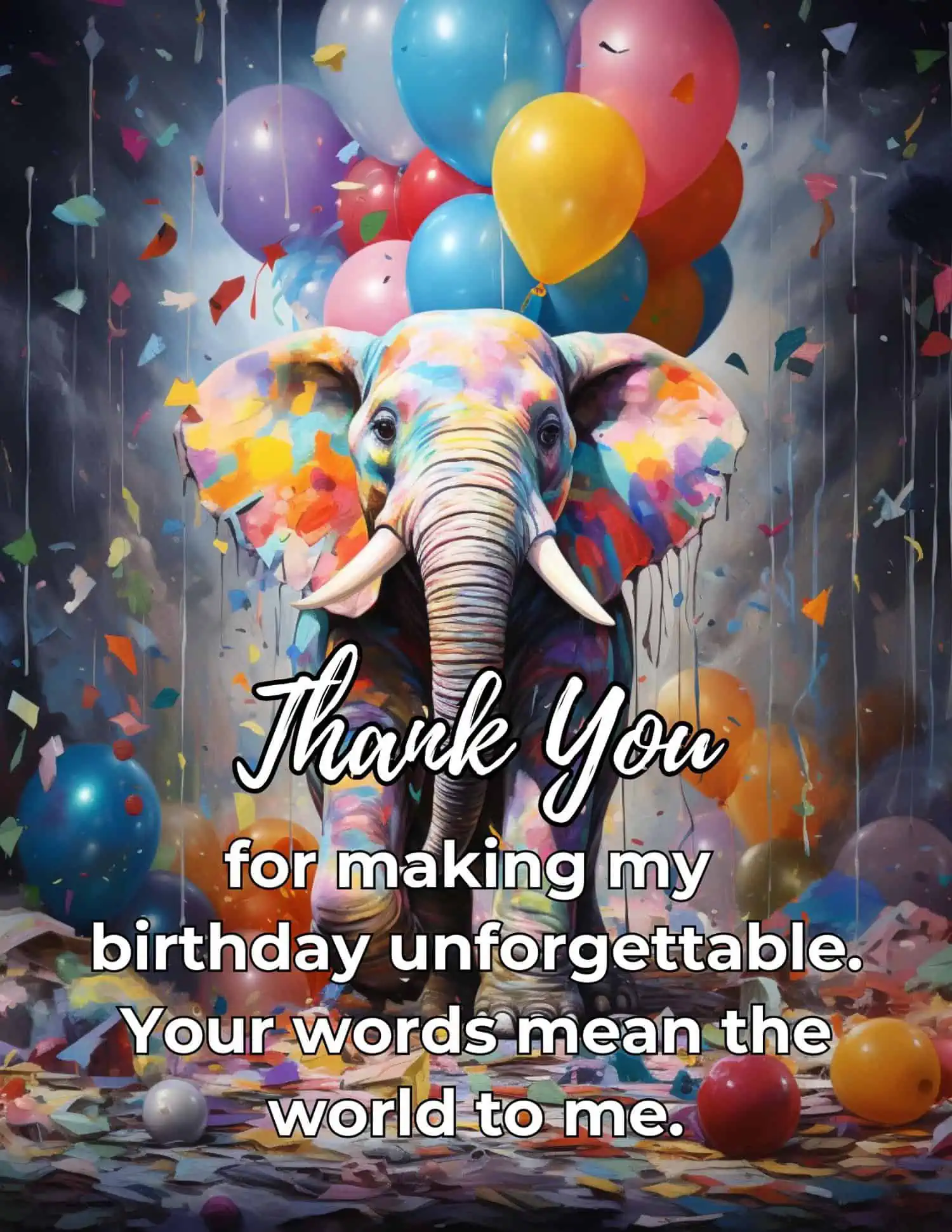 A lively collection of thank you messages for birthday wishes, enhanced with emojis for a fun and contemporary touch.