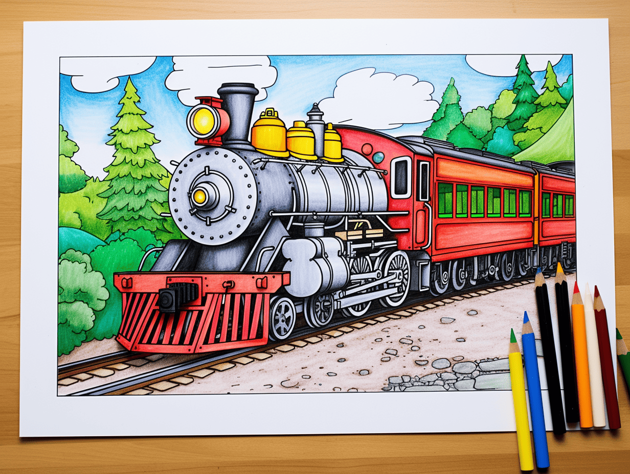 Free Train Coloring Pages — Stevie Doodles