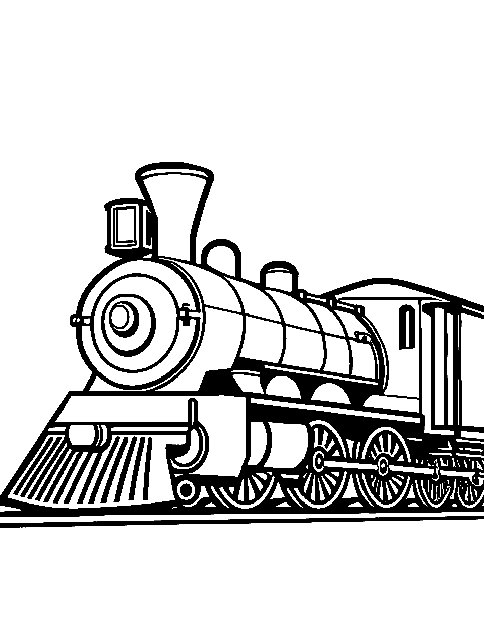 Royal Train Procession Coloring Page - A luxurious train fit for royalty.