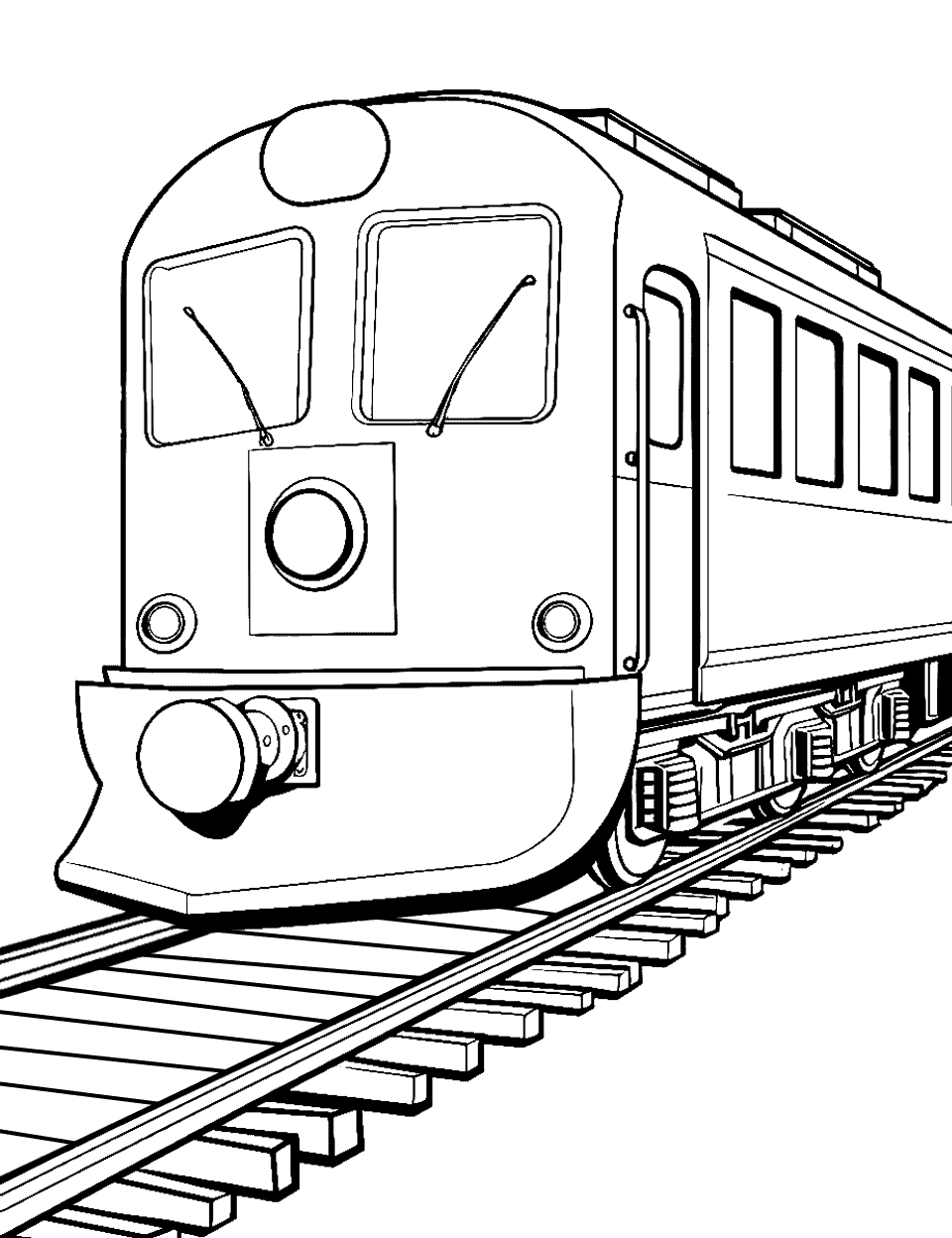 Eco-Friendly Solar Train Coloring Page - A modern train powered by solar power.