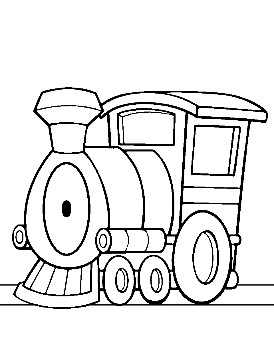 Toddler's Toy Train Coloring Page - A colorful toy train perfect for young kids.