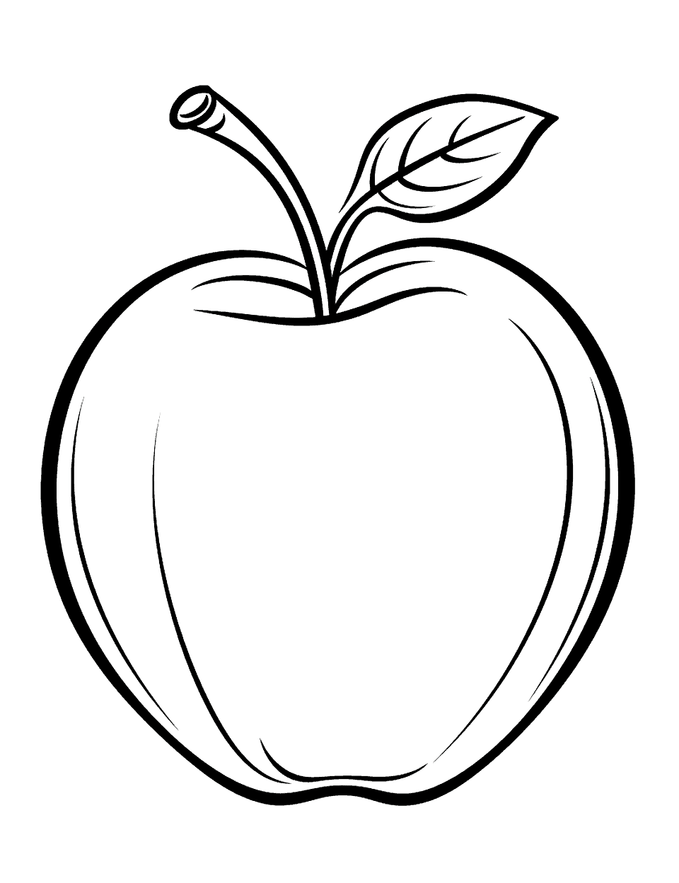 Snow White’s Apple Coloring Page - An apple reminiscent of the one from Snow White’s story.