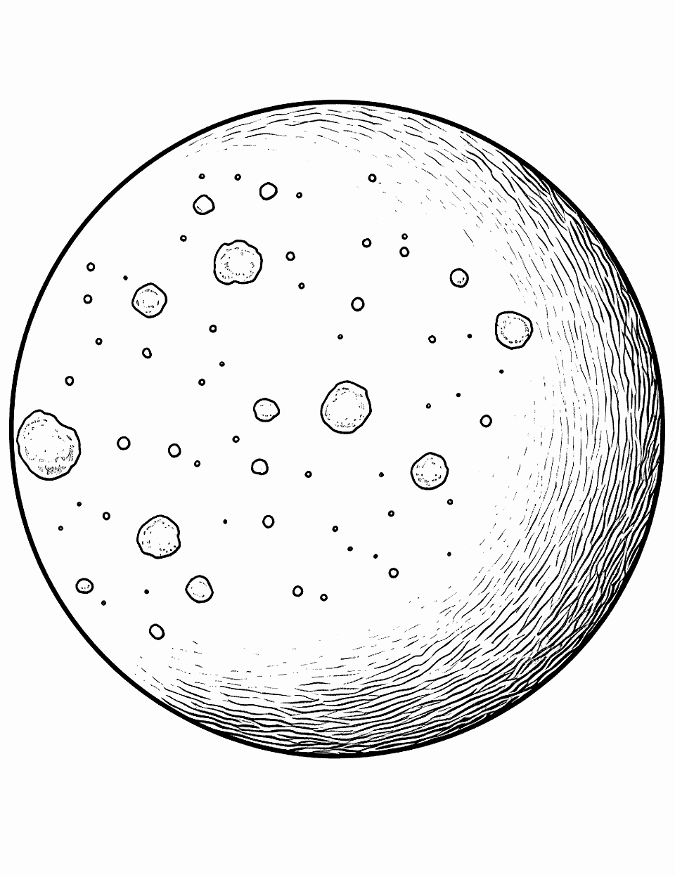 Jupiter's Moon Solar System Coloring Page - Jupiter’s largest moon, with surface details.