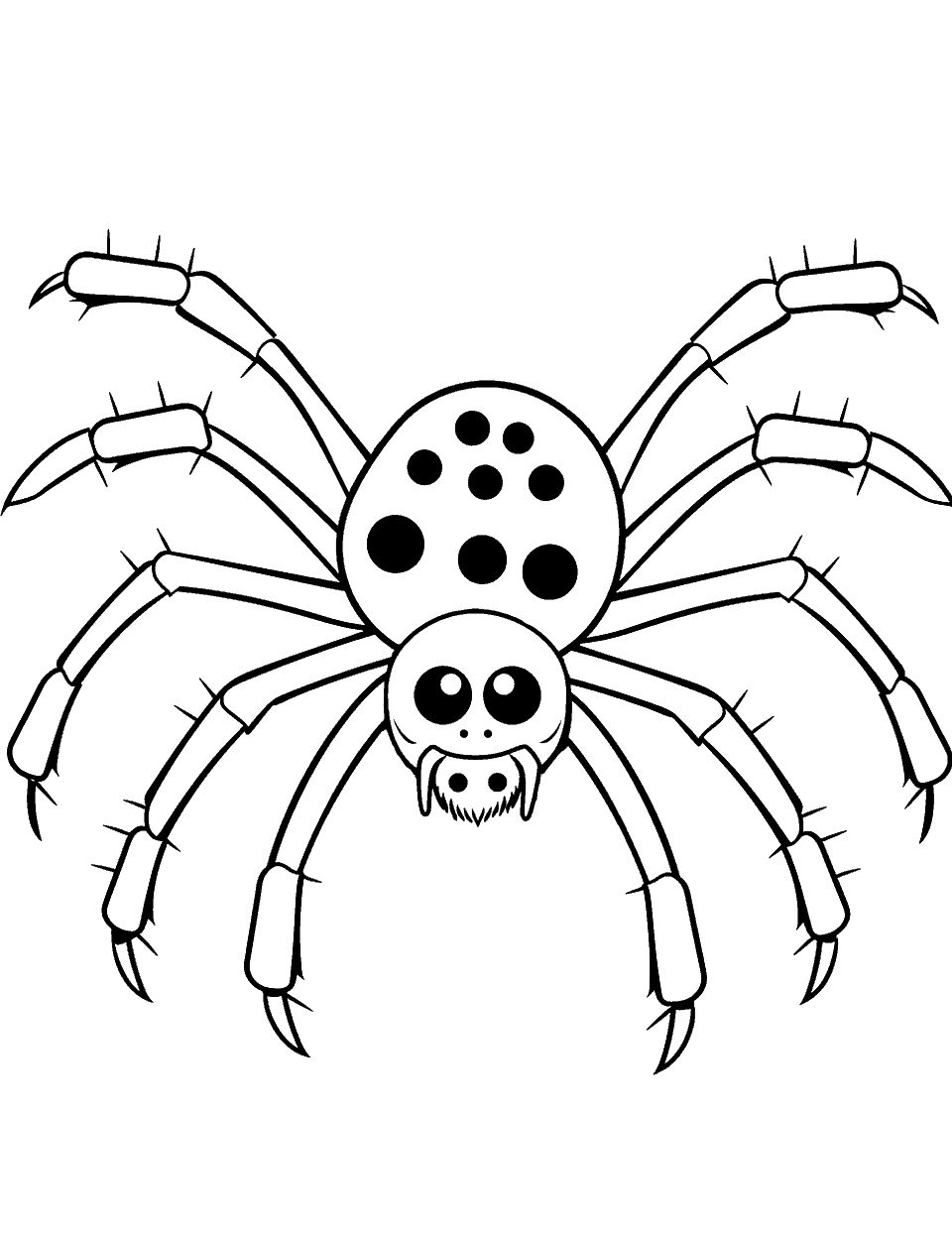 Spider with Polka Dots Coloring Page - A spider with fun, polka dots on its body.