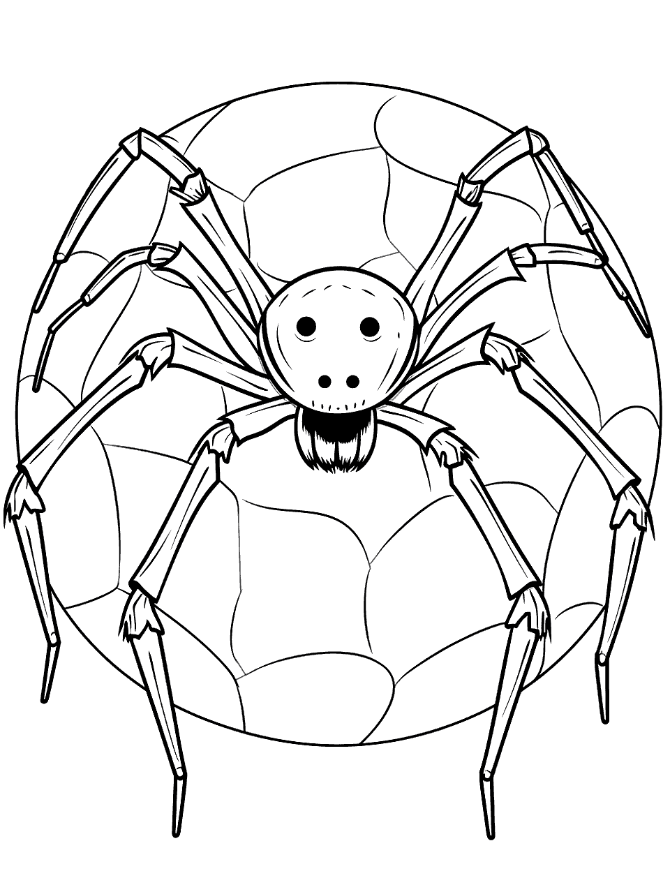 Spider on a Soccer Ball Coloring Page - A sporty spider sitting on top of a soccer ball.