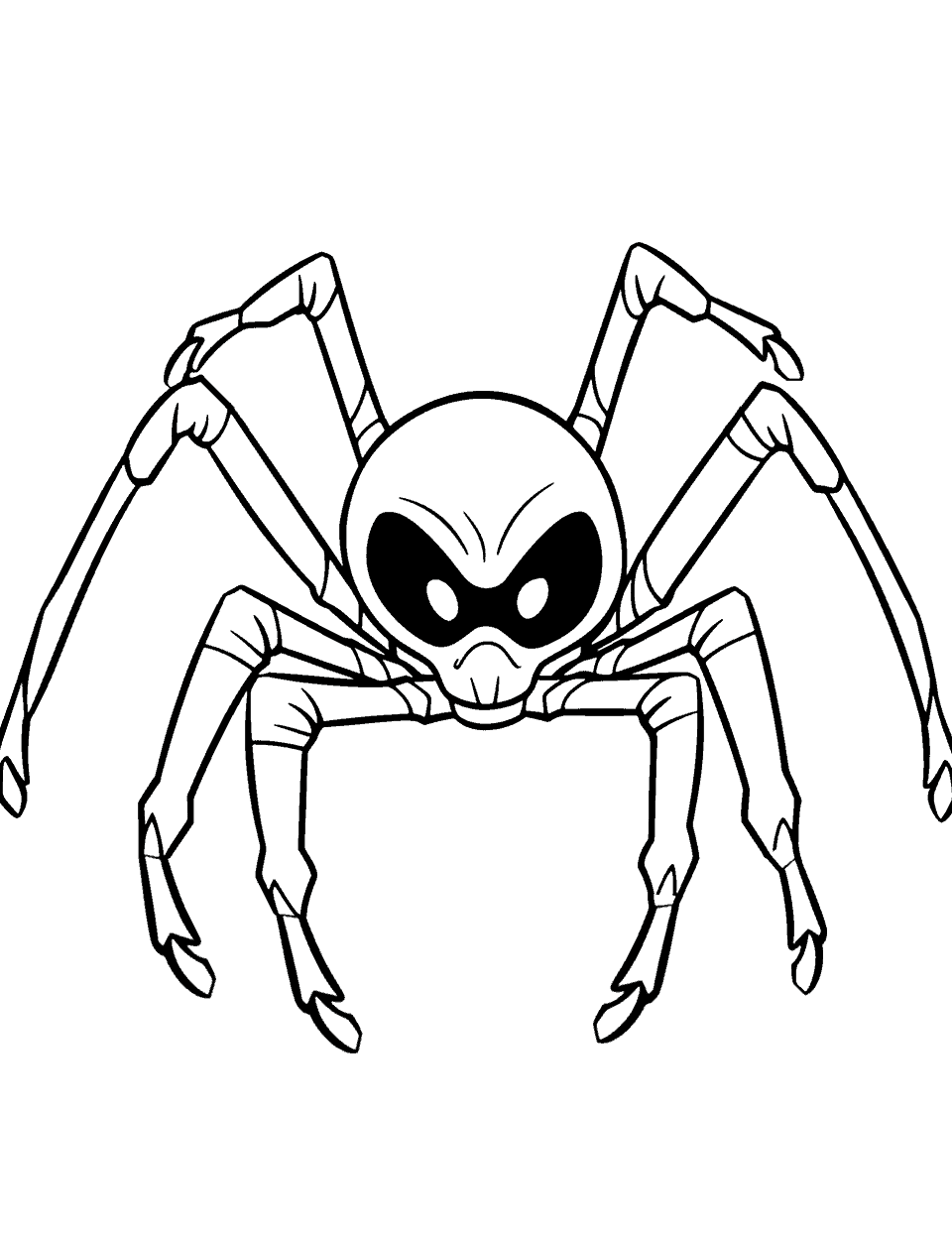 Ninja Spider in Action Coloring Page - A spider dressed as a ninja, ready for a stealth mission.