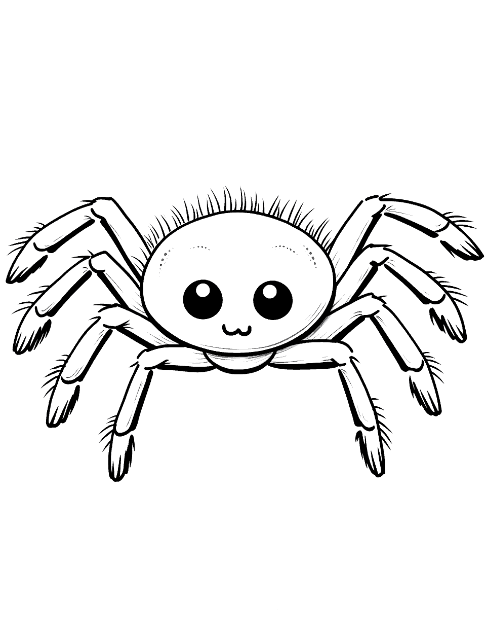 Baby Spider's First Web Spider Coloring Page - A small, baby spider trying to spin its first web.