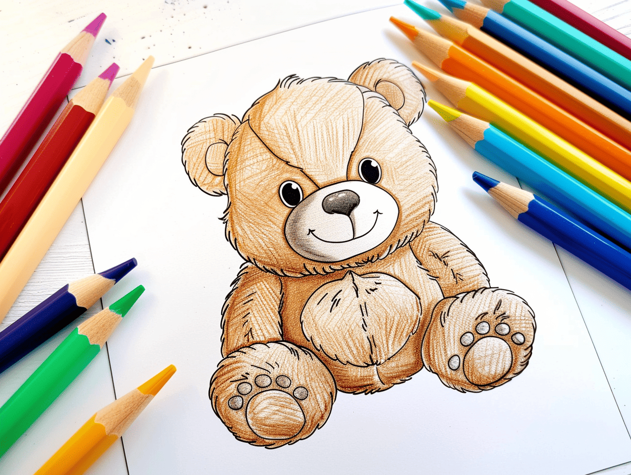How to draw cute teddy bear 🐻 drawing | colourful drawing step by step  easy drawing tutorial - YouTube