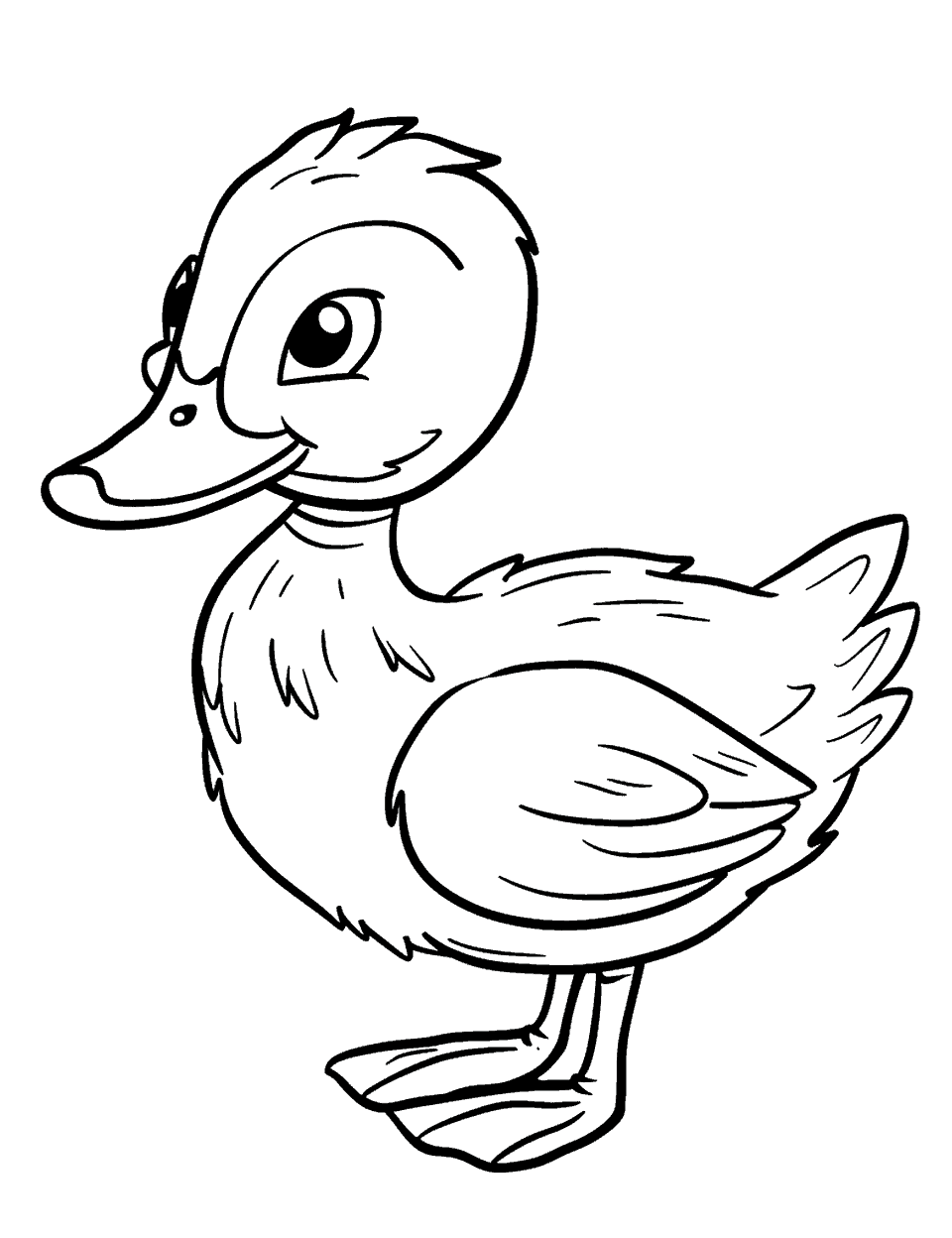 Simple Duck Outline Coloring Page - A basic outline of a duck, perfect for young children to color in.
