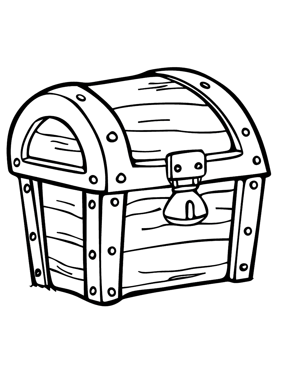 Treasure Hunt Chest Coloring Page - A simple treasure chest.