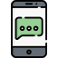 What does SMS mean in the context of cell phones? Icon