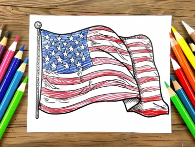 American Flag Coloring Pages for Kids