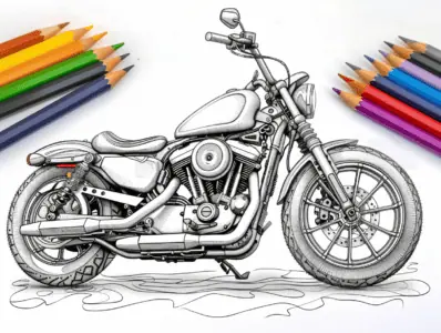 Motorcycle Coloring Pages for Kids
