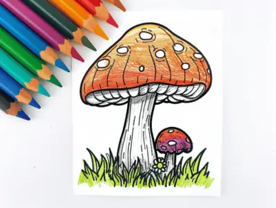 Mushroom Coloring Pages for Kids
