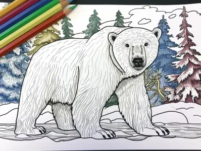 Polar Bear Coloring Pages for Kids