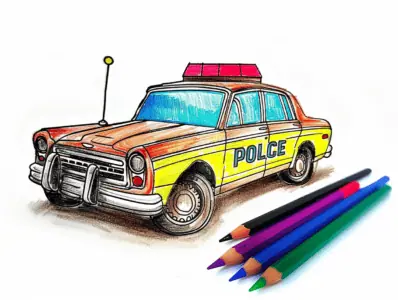 Police Car Coloring Pages for Kids